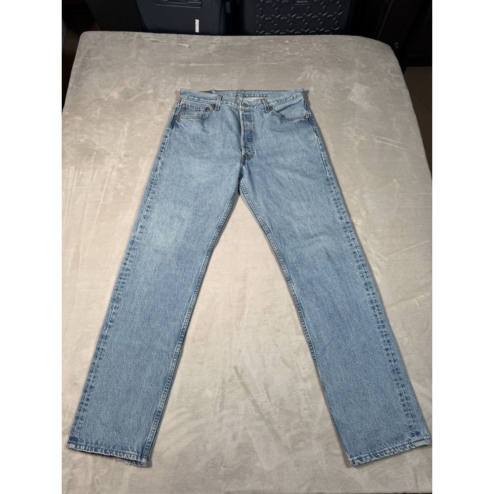 Vintage 90s Levis 501xx Jeans Size 36x34 (Fit 34x34) Blue Button Fly MADE IN USA